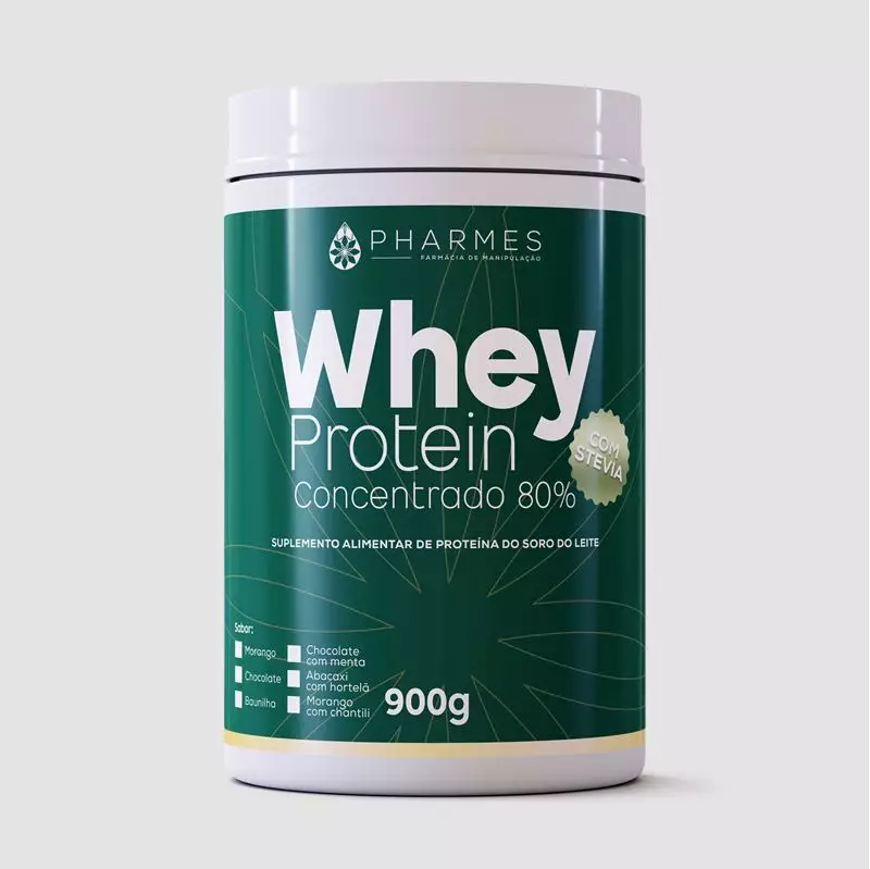 Whey Protein Concentrado 80% Com Stevia - 900 g