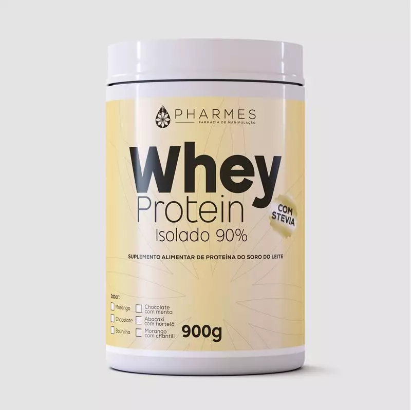 Whey Protein Isolado 90% Com Stevia - 900 g