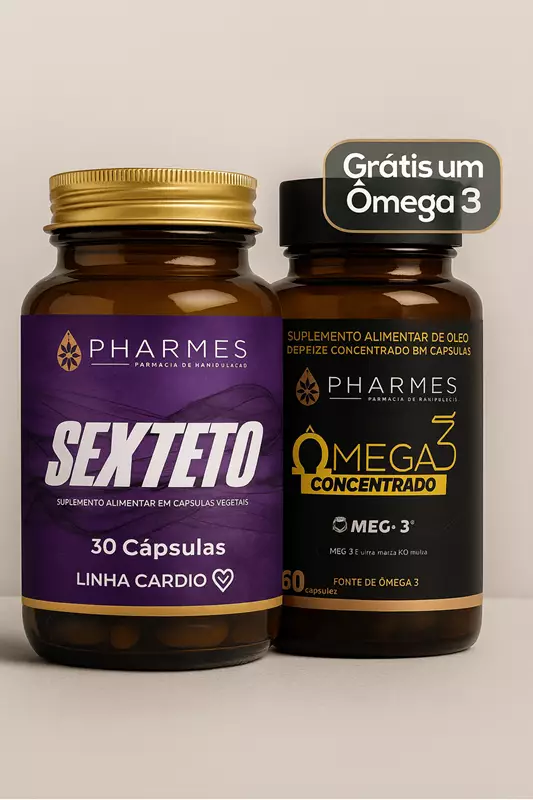 Sexteto (Linha Cardio) - 30 Doses + Grátis 1 Ômega 30 Doses